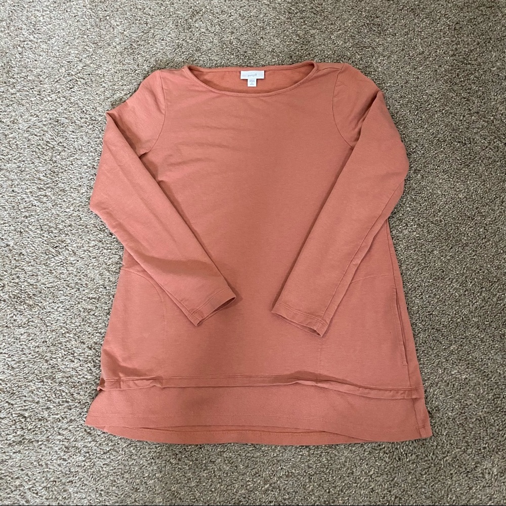 J Jill long sleeve blouse with pockets pink size small